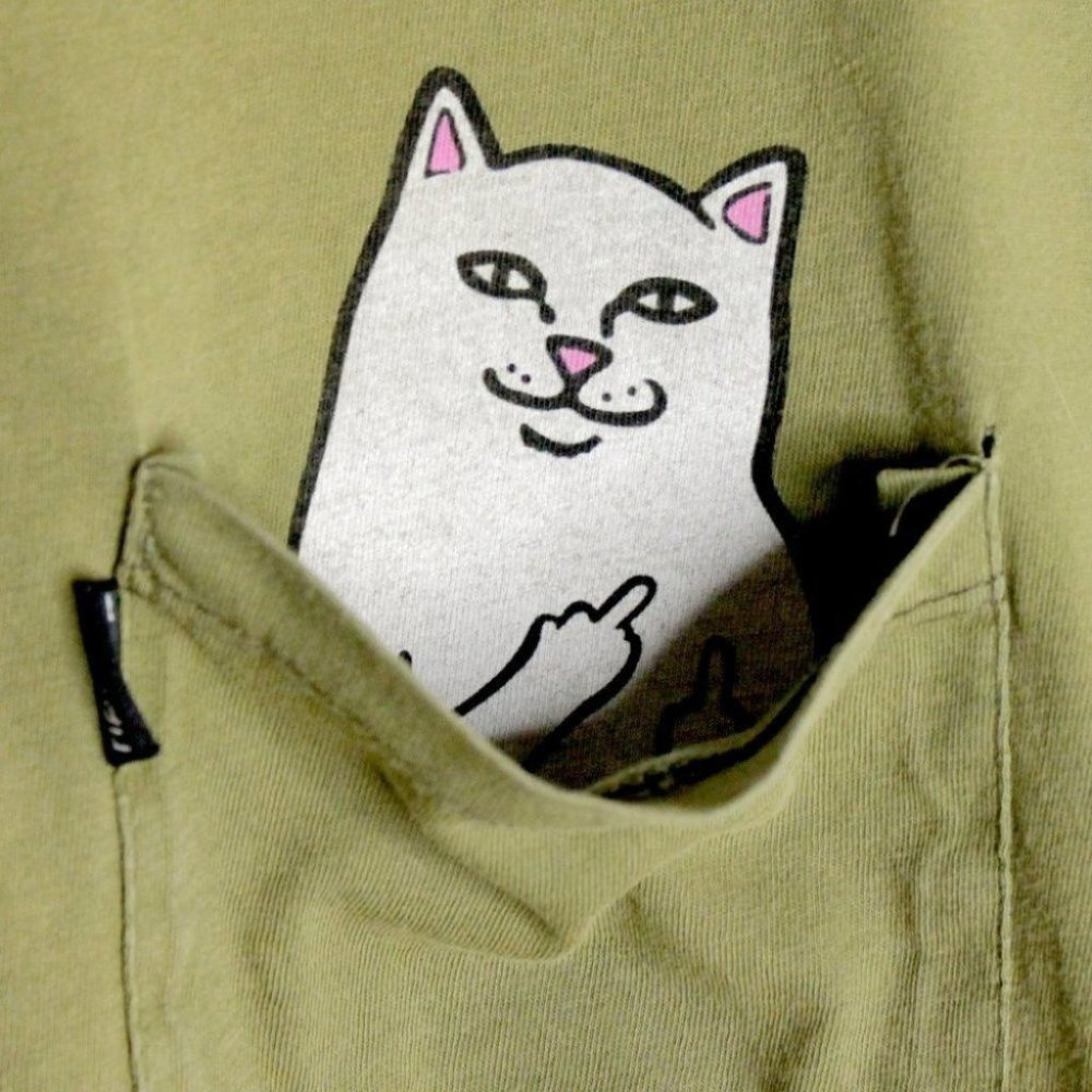 RIPNDIP Green Cat Pocket T-Shirt Size S